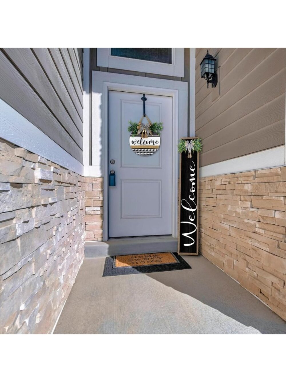 Rustic Vertical Welcome Sign for Front Porch - 45" Tall Outdoor Decor, Farmhouse - Picture 3 of 7